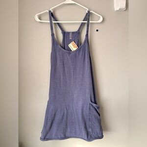Free People Movement Hot Shot Mini Dress in blue indigo size XS